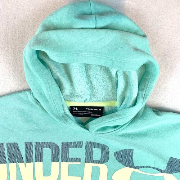 Under Armour Teal Hoodie Sweatshirt Kid’s Medium - Picture 2 of 11